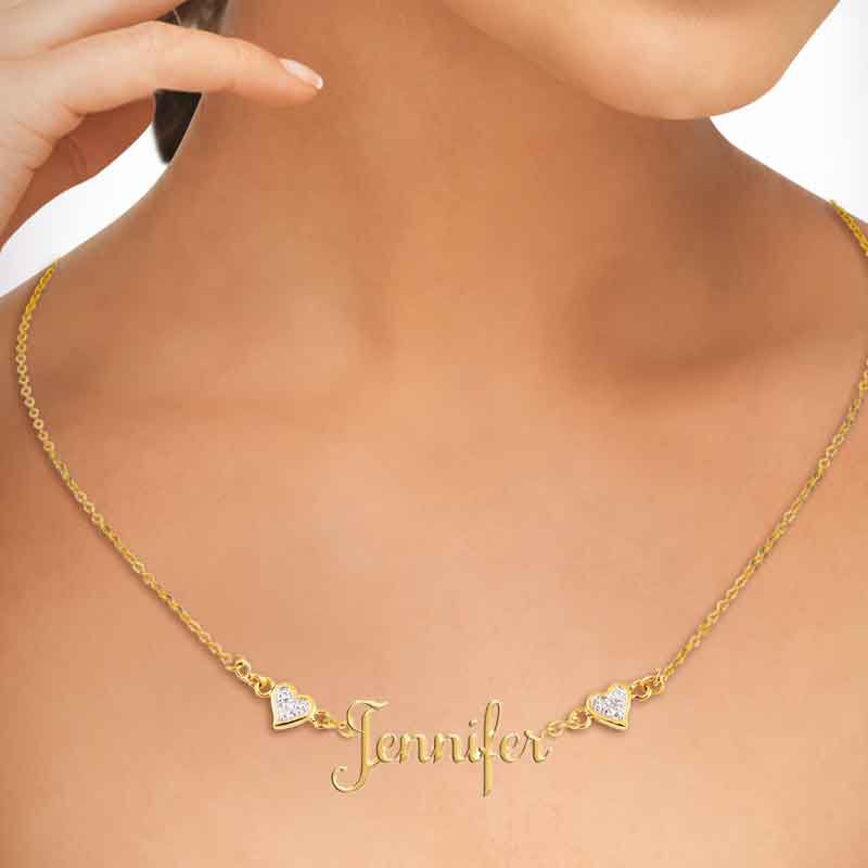 Collar de diamantes con nombre personalizado