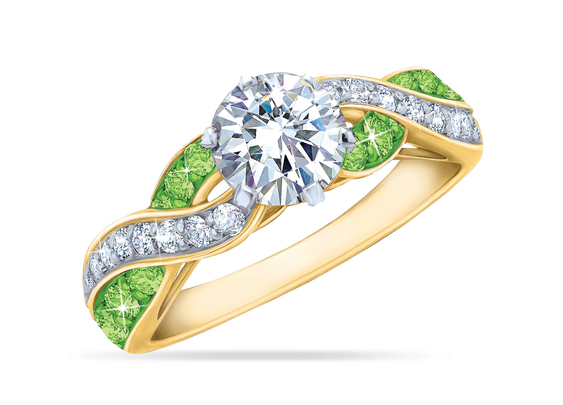 Anillo personalizado Birthstone Swirl