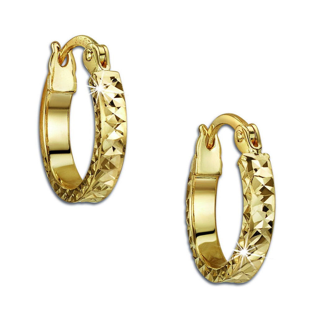 Aros Huggie Oro 9ct Corte Diamante