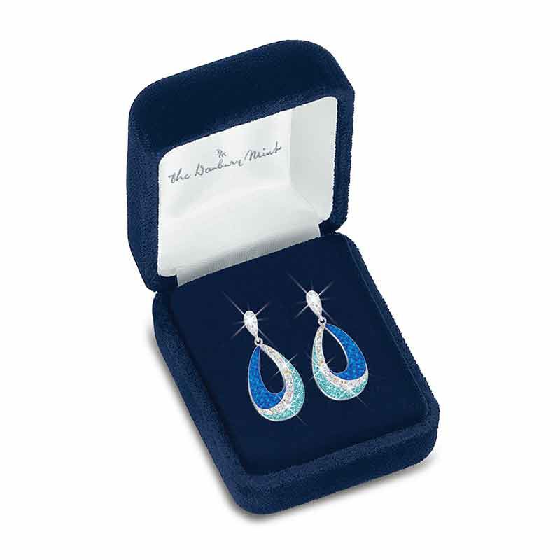Pendientes de cristal onda azul