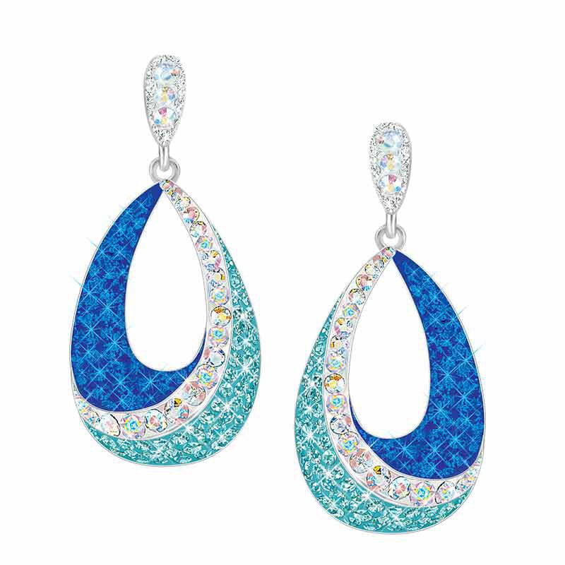 Pendientes de cristal onda azul