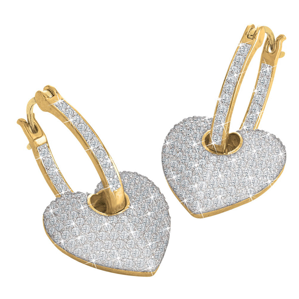 Pendientes de aro Inside-Out Sparkling Hearts
