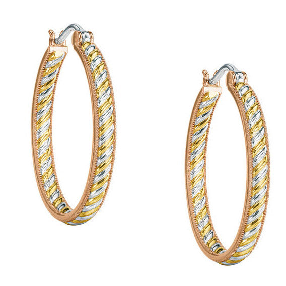 Pendientes de aro de cobre Trinity Inside-Out