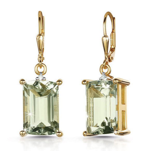 Pendientes de gota de amatista verde Honeydew