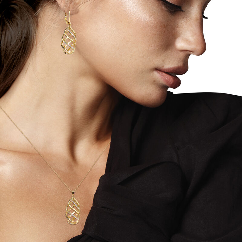 Set de pendientes y collar Sparkling Twirl