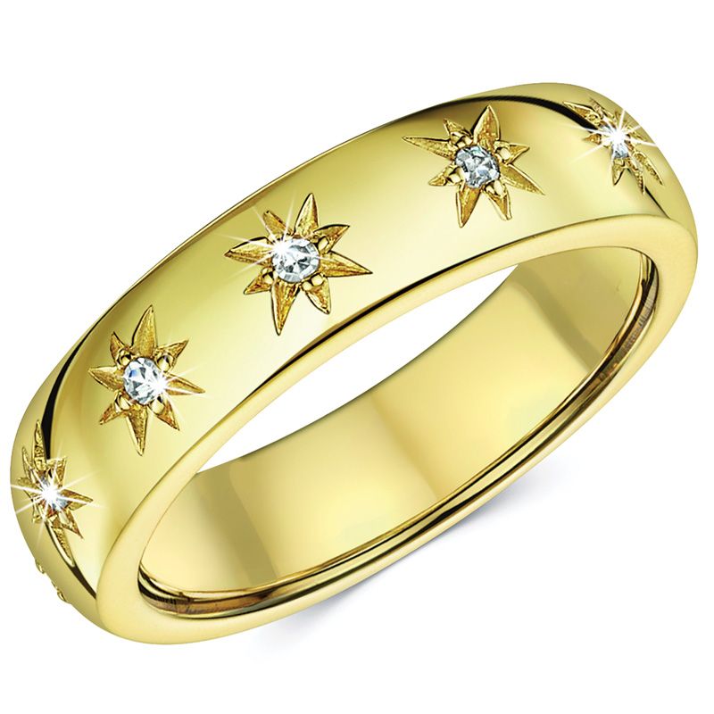 Anillo de Diamantes Estrellas