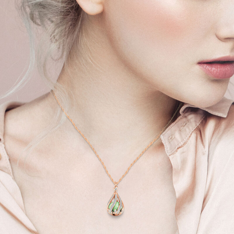 Collar de diamantes y jade Copper Embrace